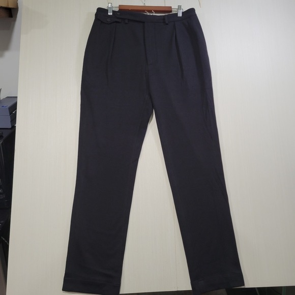 Ralph Lauren Purple Label Knit Cotton Blend Trouser Pants Mens 38 Black $695